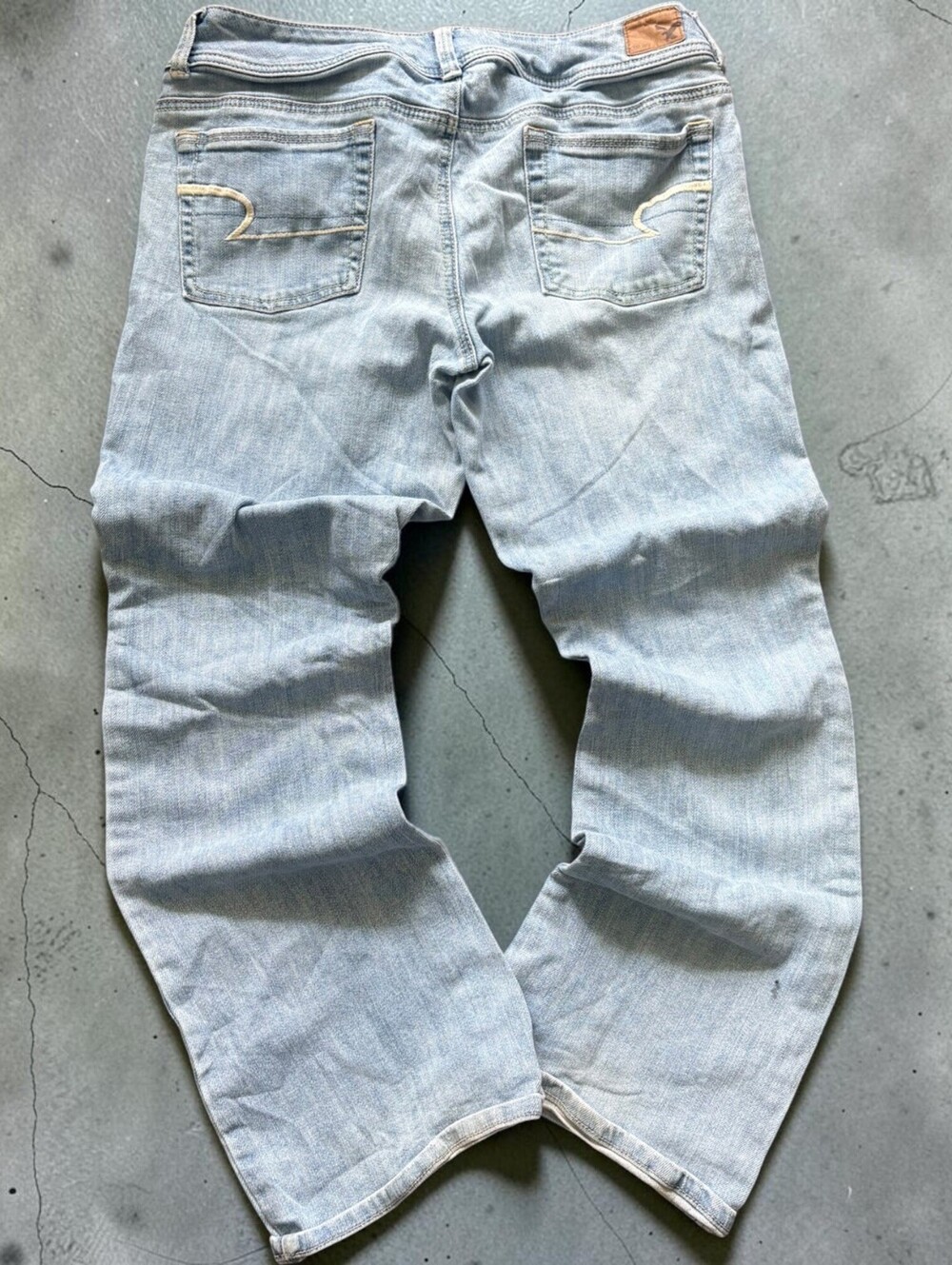 Y2K American Eagle Low Rise Flare Jeans 32x29 Bootcut 2000s Core Grunge Denim